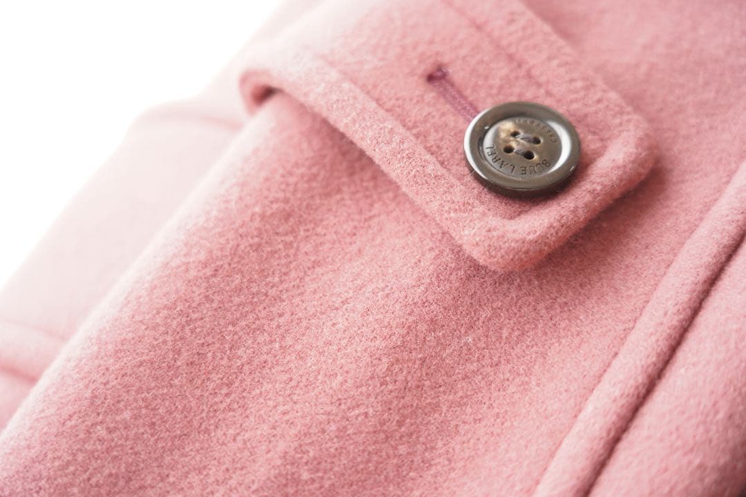 未使用に近い ブルーレーベル　エアリーメルトンロングダッフルコート M ピンク