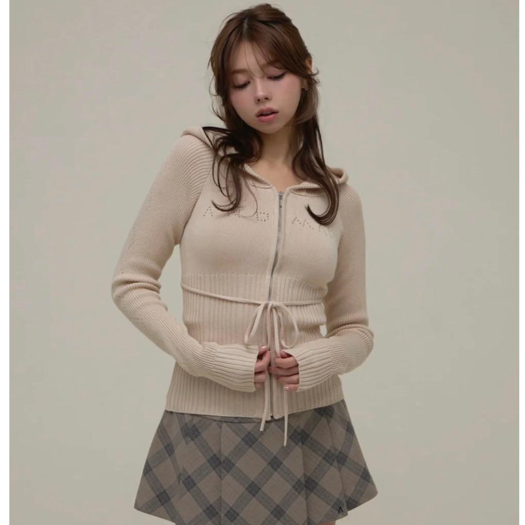 トップス andmary Angel crochet hood tops ivory