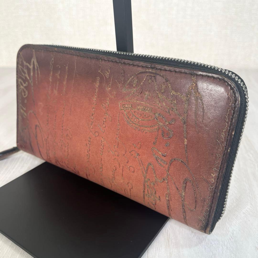【良品】ベルルッティ　イタウバ　長財布　カリグラフィー　ラウンドジップ　スタンプ
