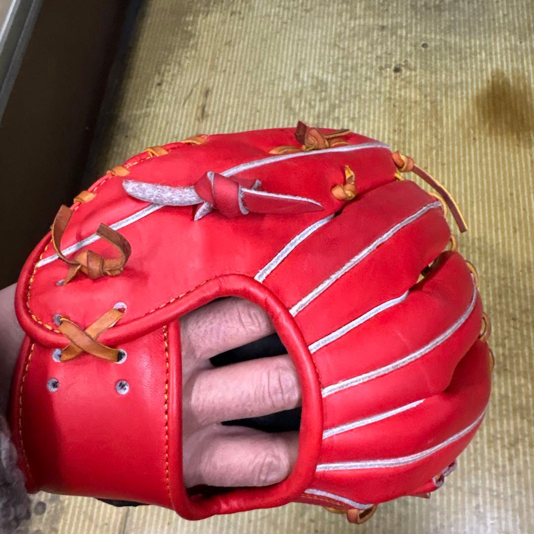 新品未使用玉澤野球赤軟式グローブ国産品軟式右利き用 レザー製