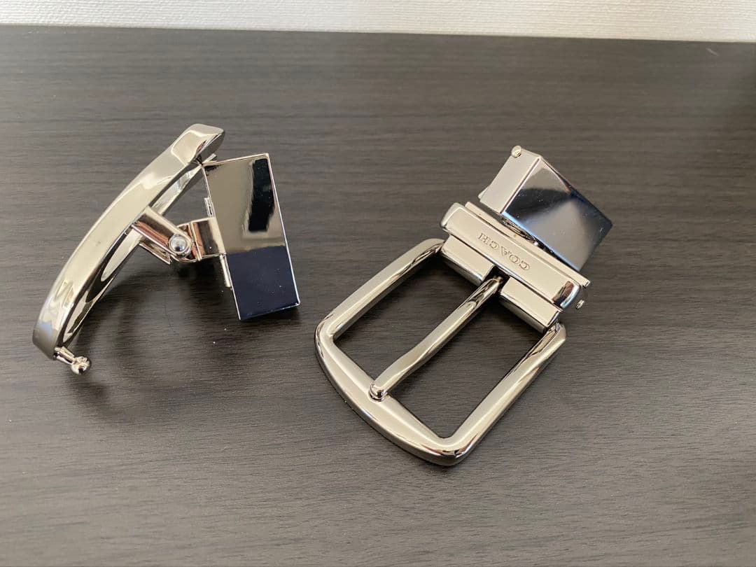 SALE♪コーチ　リバーシブル　シグネチャーベルト　シルバー回転バックルセット