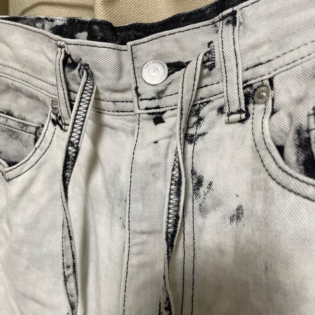 beautiful people カーブド デニムパンツ 日本製 ユニセックス