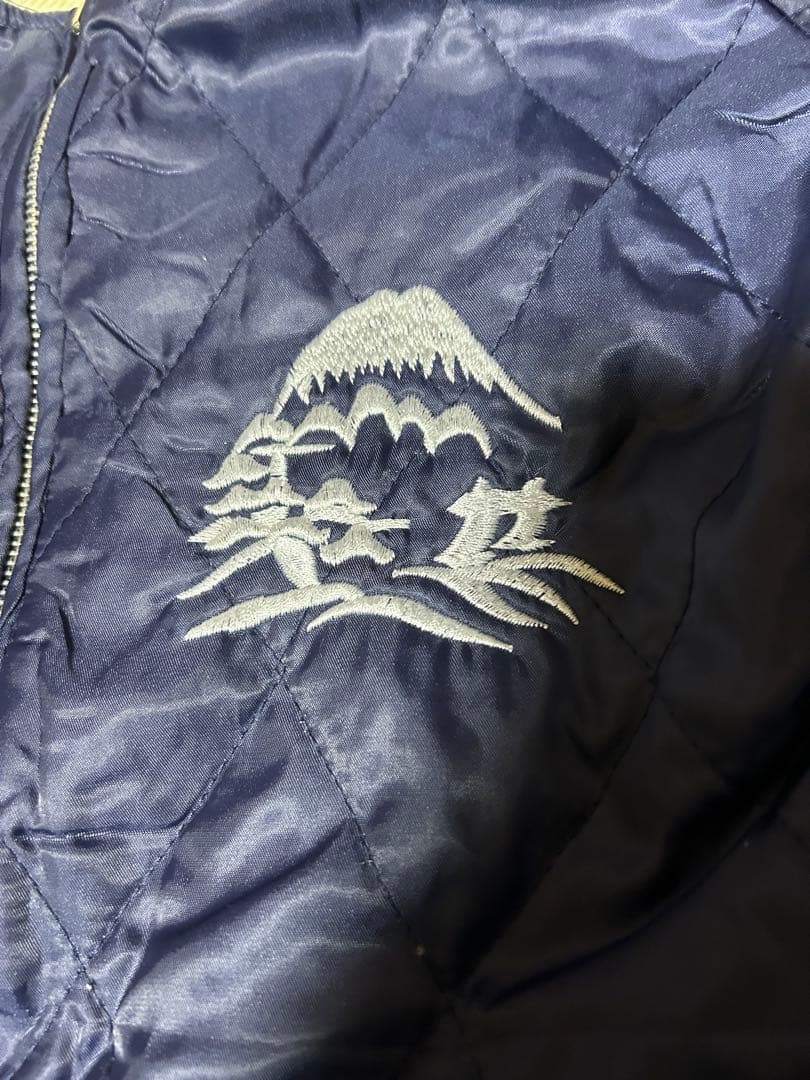 ラピーヌ　スカジャン ネイビー 別珍リバーシブル　L