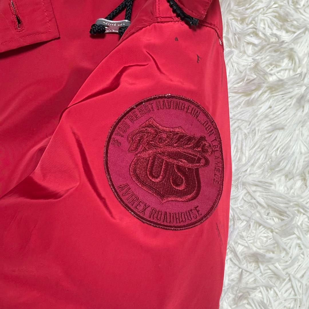 AVIREX XL 肉厚 ダウンジャケット レッド ロゴ付き メンズ