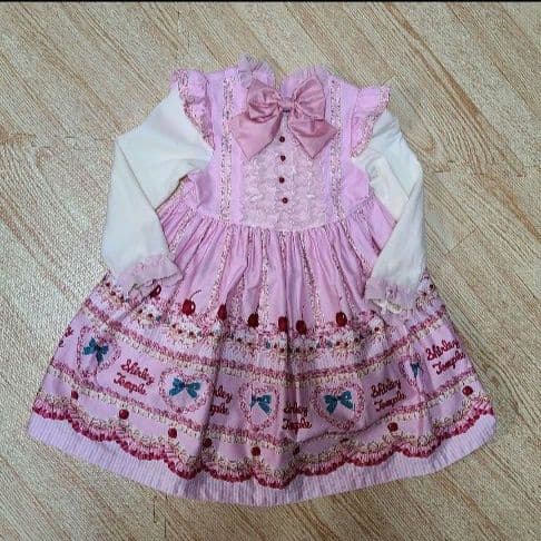 フリルケーキプリント　ワンピース