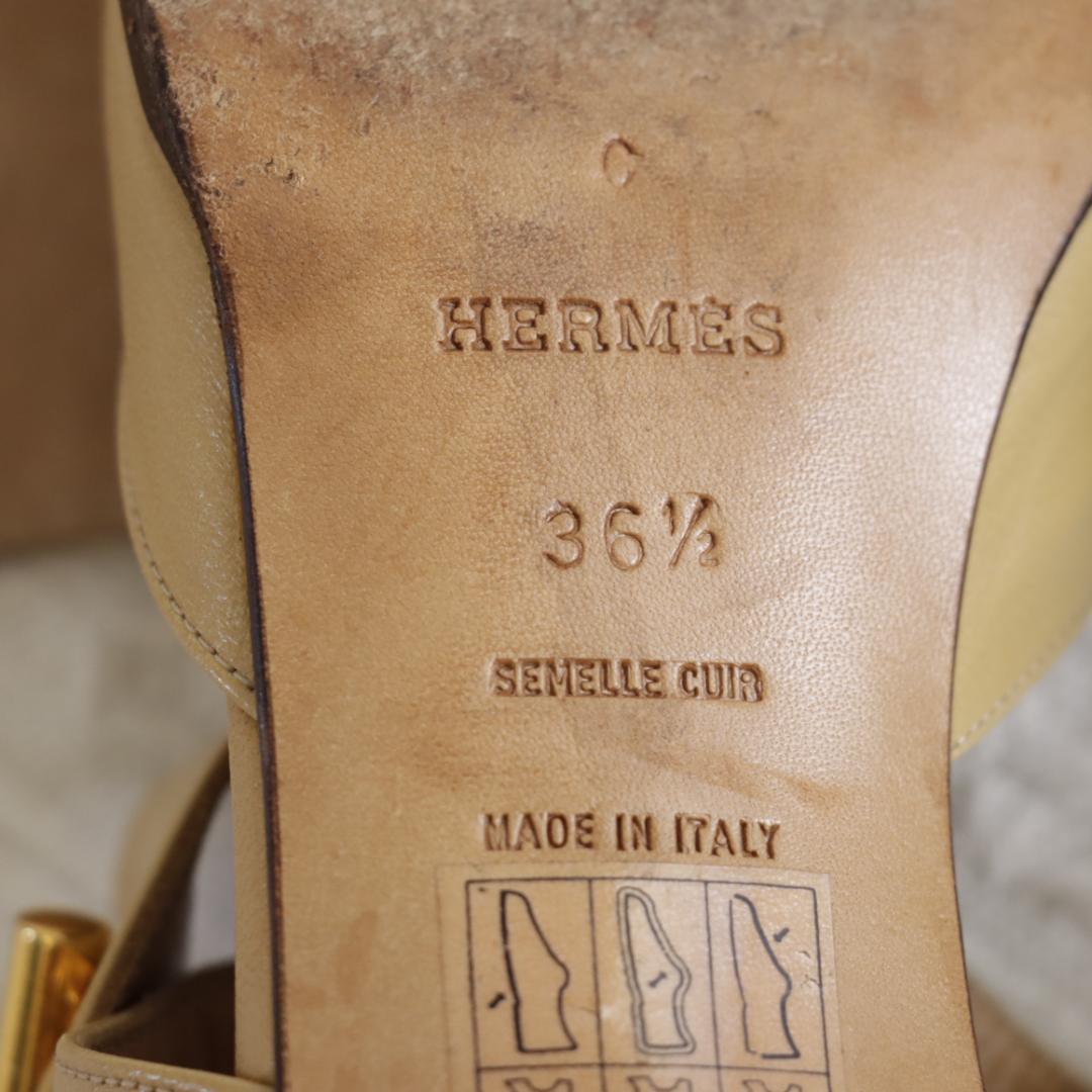 レア！Hermes　エルメス　ミュール　サンダル　レザー　ゴールド