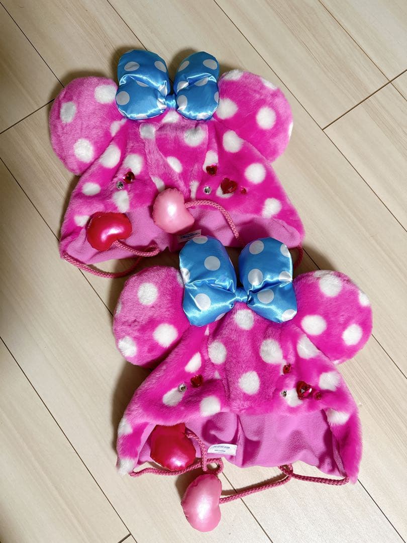 み*く様 ディズニー ミニパル ファンキャップ 水玉 ピンク