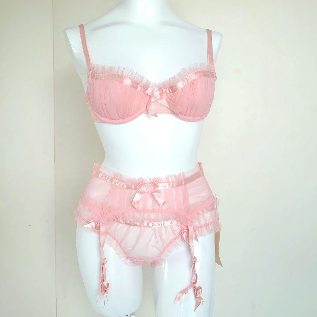 イギリス高級ランジェリー　CHARNOS　ブラ　タンガ　ガーターベルト　セット