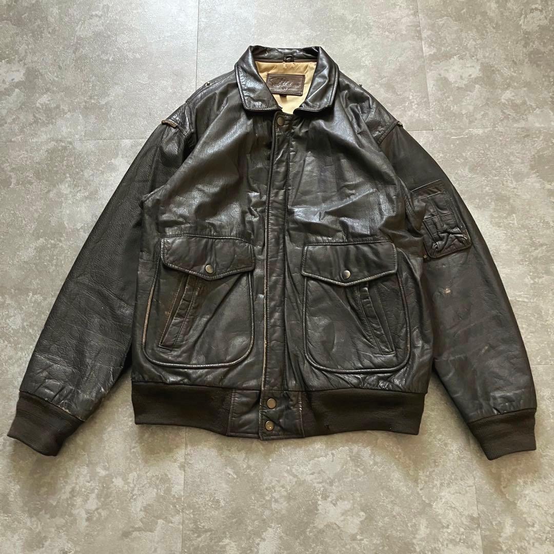 80s90s vintage A-2 flight leather JKT 牛革