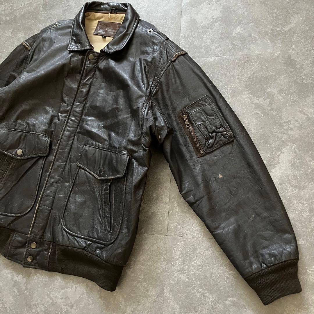 80s90s vintage A-2 flight leather JKT 牛革