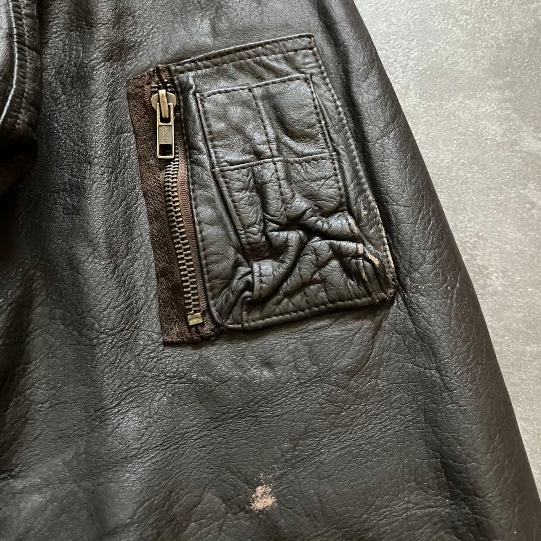 80s90s vintage A-2 flight leather JKT 牛革