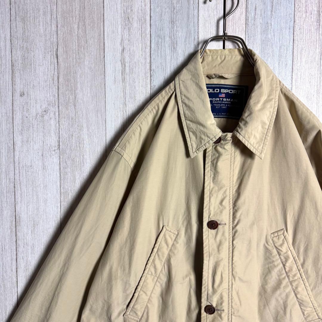 3163【希少・美品】90s ポロスポーツ ハンティングジャケット ベージュ