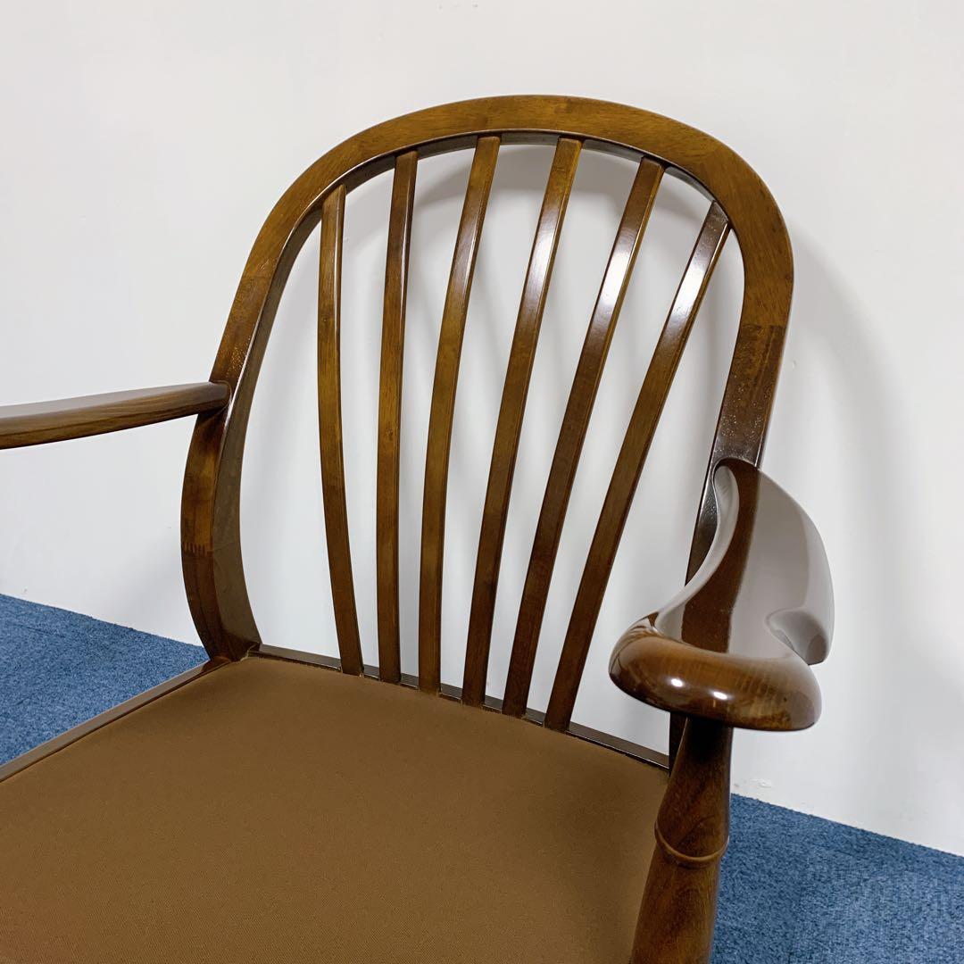 【美品】karimoku カリモク 1人掛けソファー 花柄 レトロ 高級家具