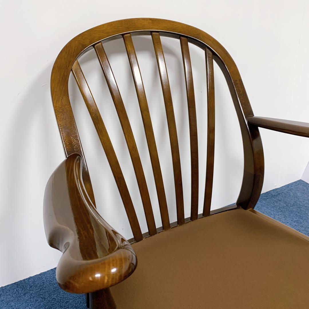 【美品】karimoku カリモク 1人掛けソファー 花柄 レトロ 高級家具