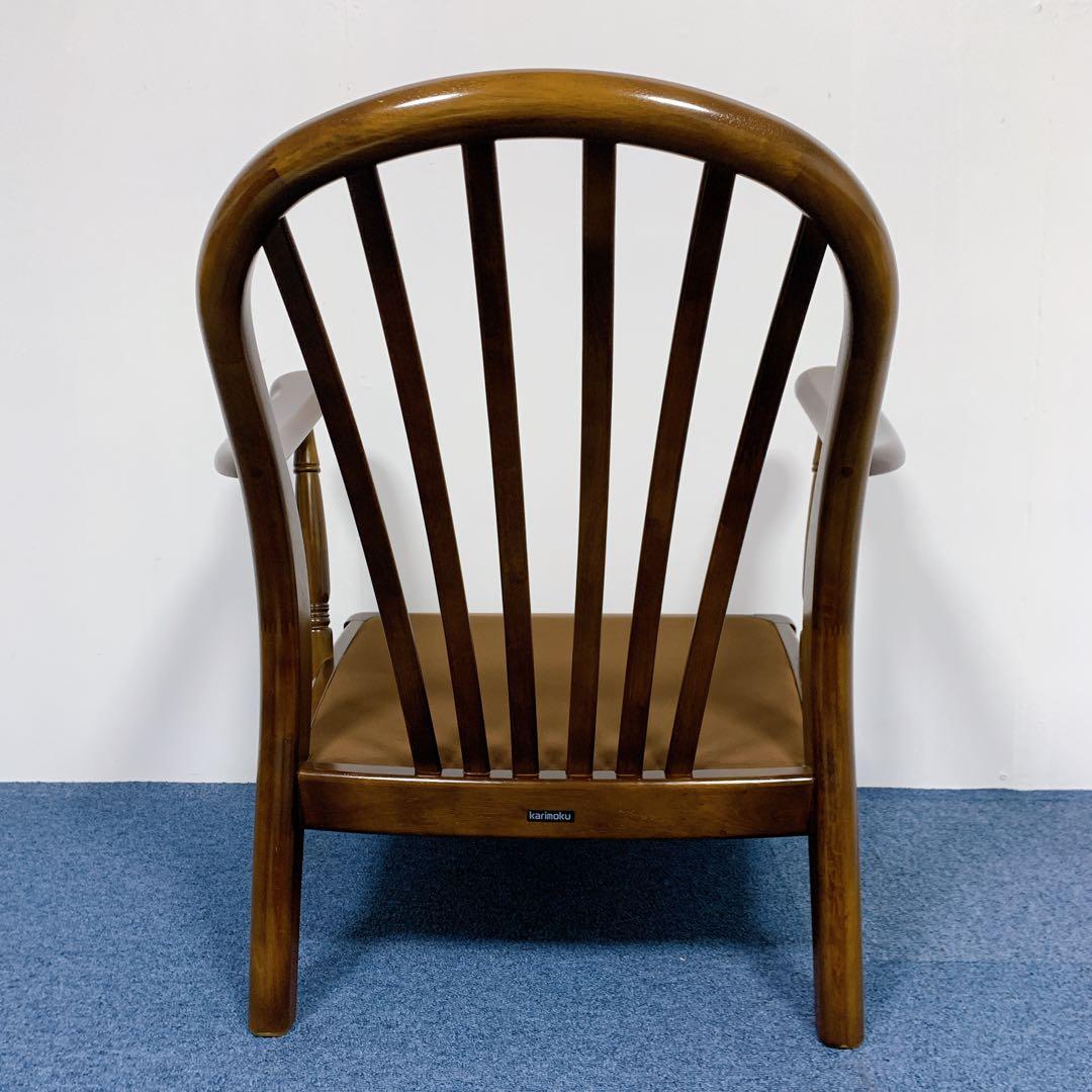 【美品】karimoku カリモク 1人掛けソファー 花柄 レトロ 高級家具