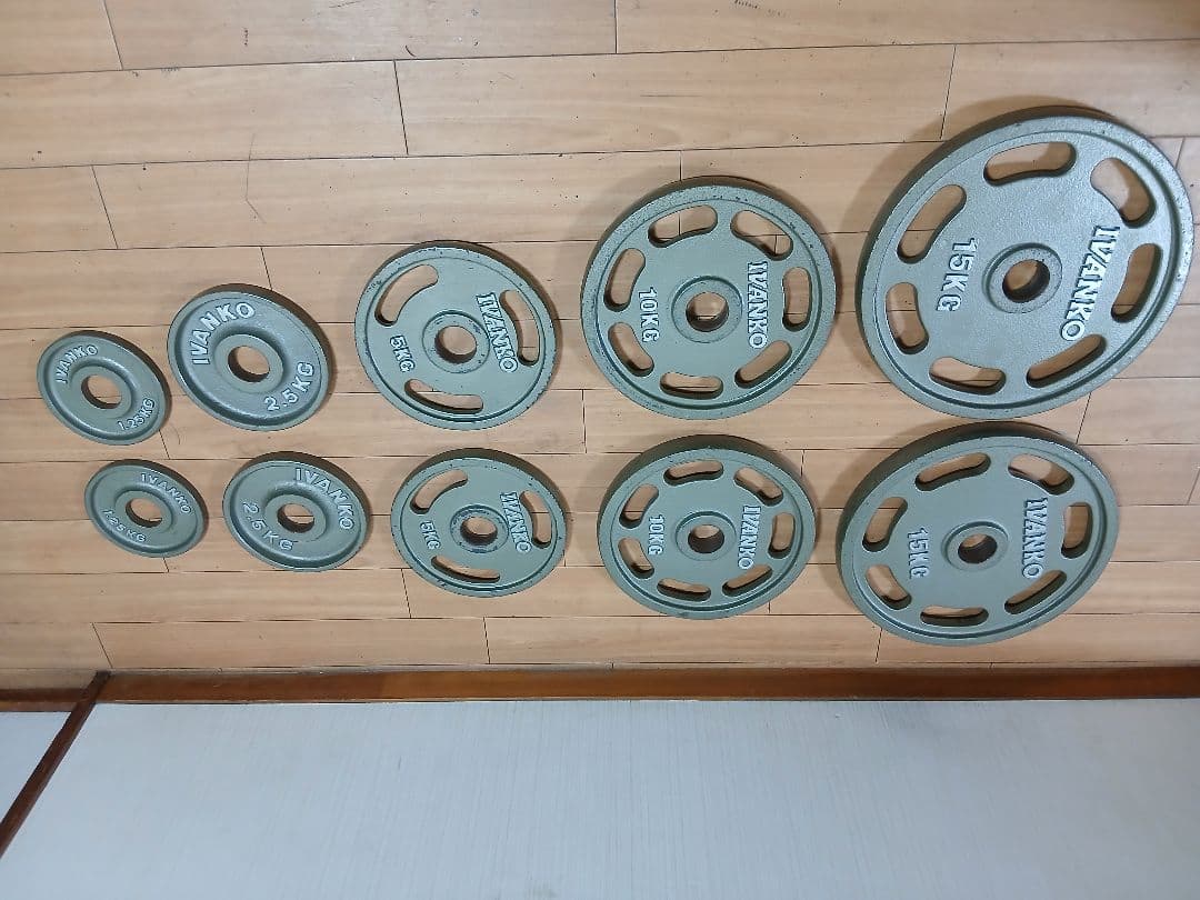 IVANKOイヴァンコ オリンピックプレートセット計67.5kg 穴径50mm