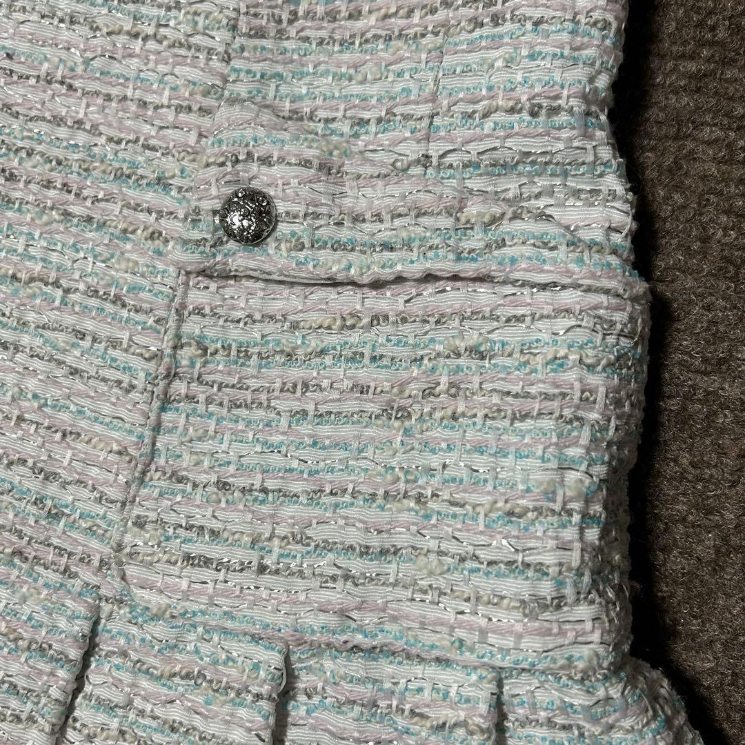 極美品✨ルネ Rene TISSUE フロントジップ ツイード　ワンピース 38