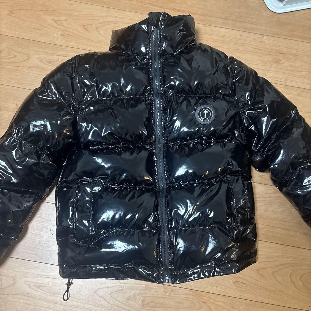 TRAPSTAR 光沢ダウンジャケット フード付き