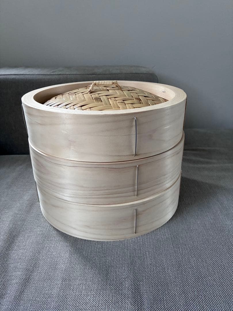 希少な国産檜中華蒸籠　せいろ　印なし 日本製30cm 2段＋蓋　ひのき　桧