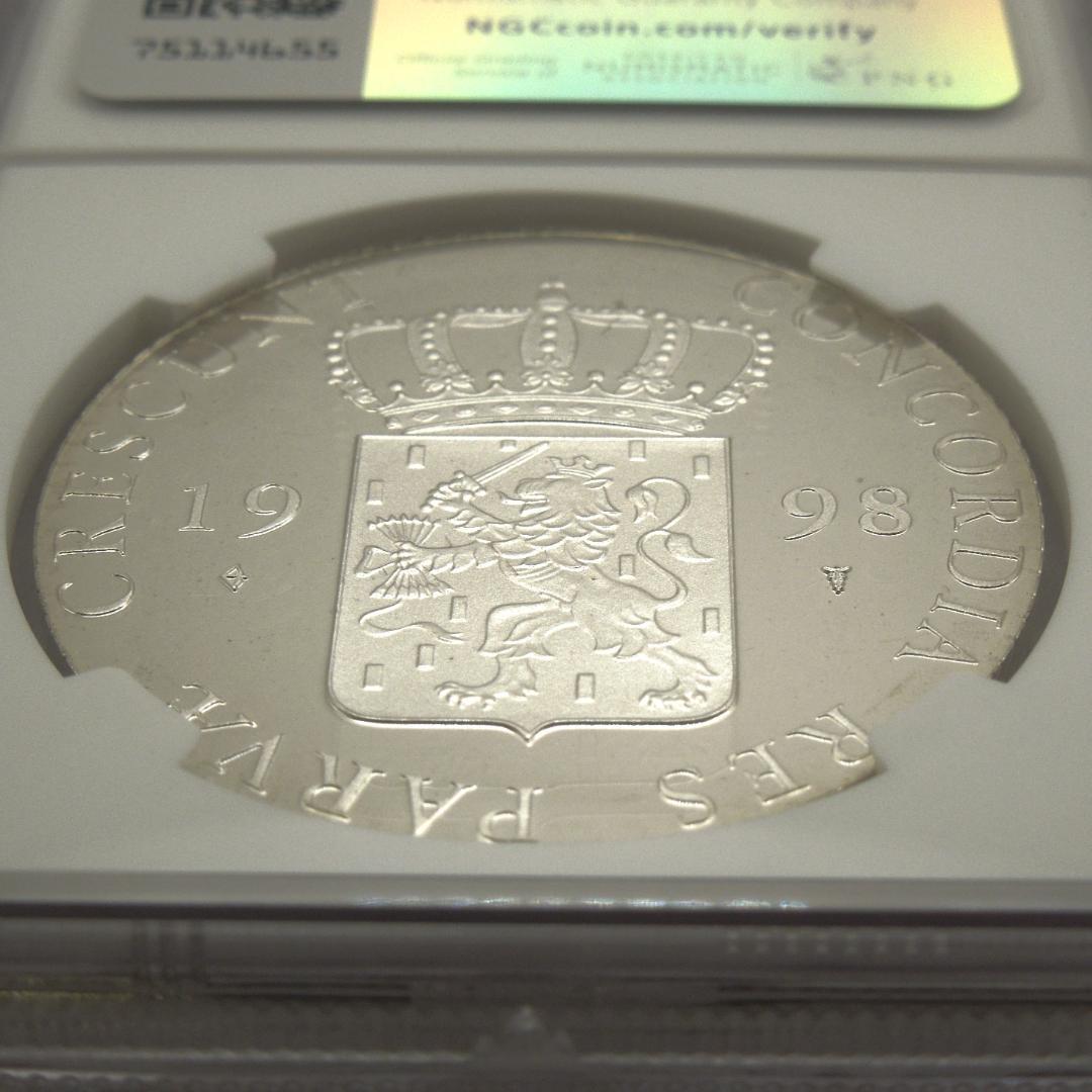 【世界に4枚】1998年 オランダ ダカット 銀貨 NGC PF68 UCAM