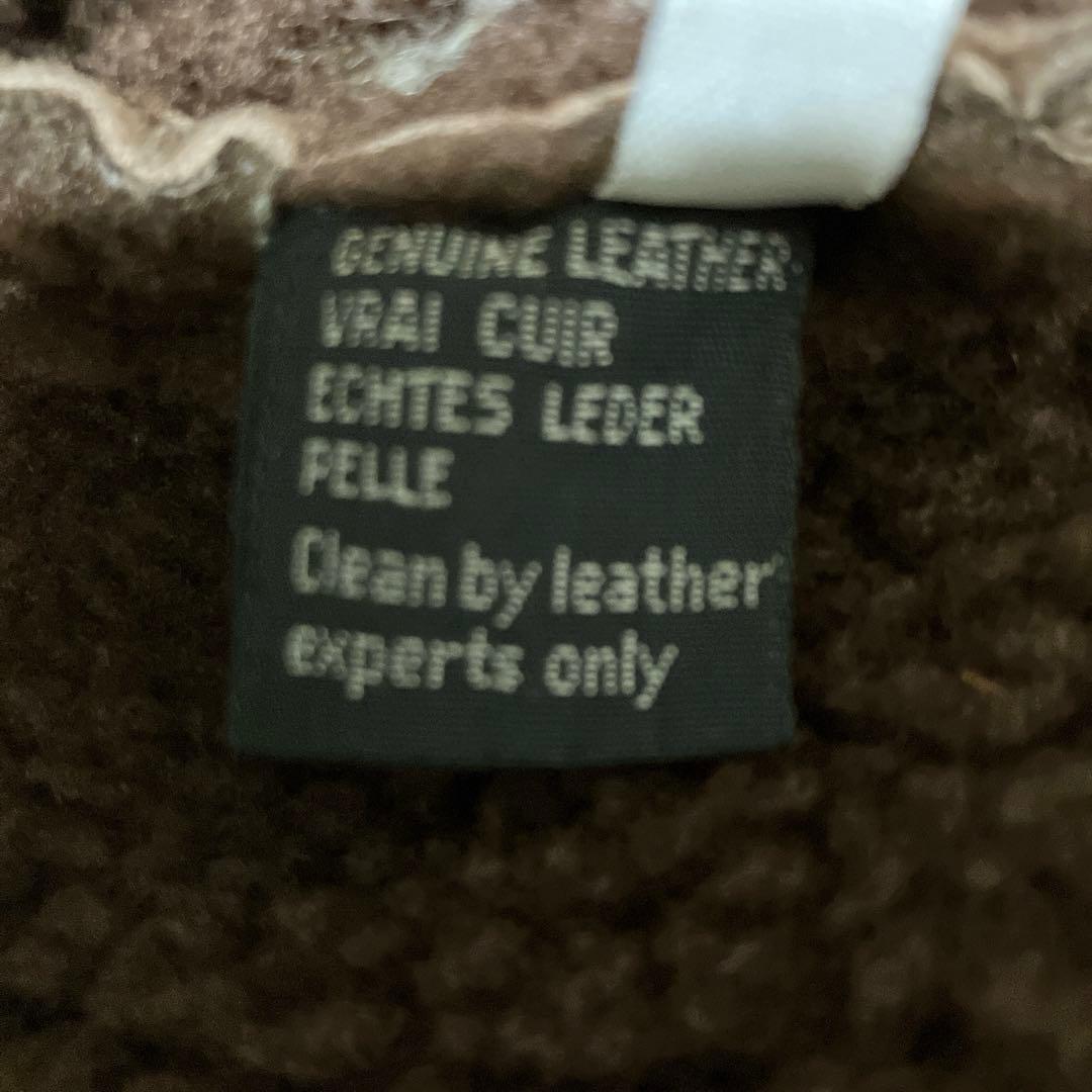 ヴィンテージ　リアルムートン　ブラウン　ランチコート　XL