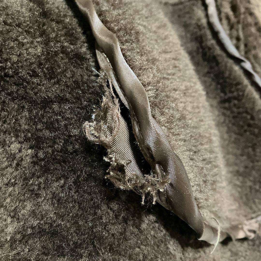 ヴィンテージ　リアルムートン　ブラウン　ランチコート　XL