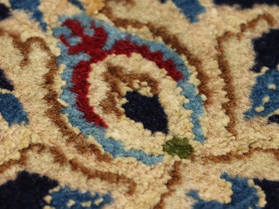 専用Y2301 ペルシャ絨毯 イラン ナイン ウール 手織 大判205×130㎝