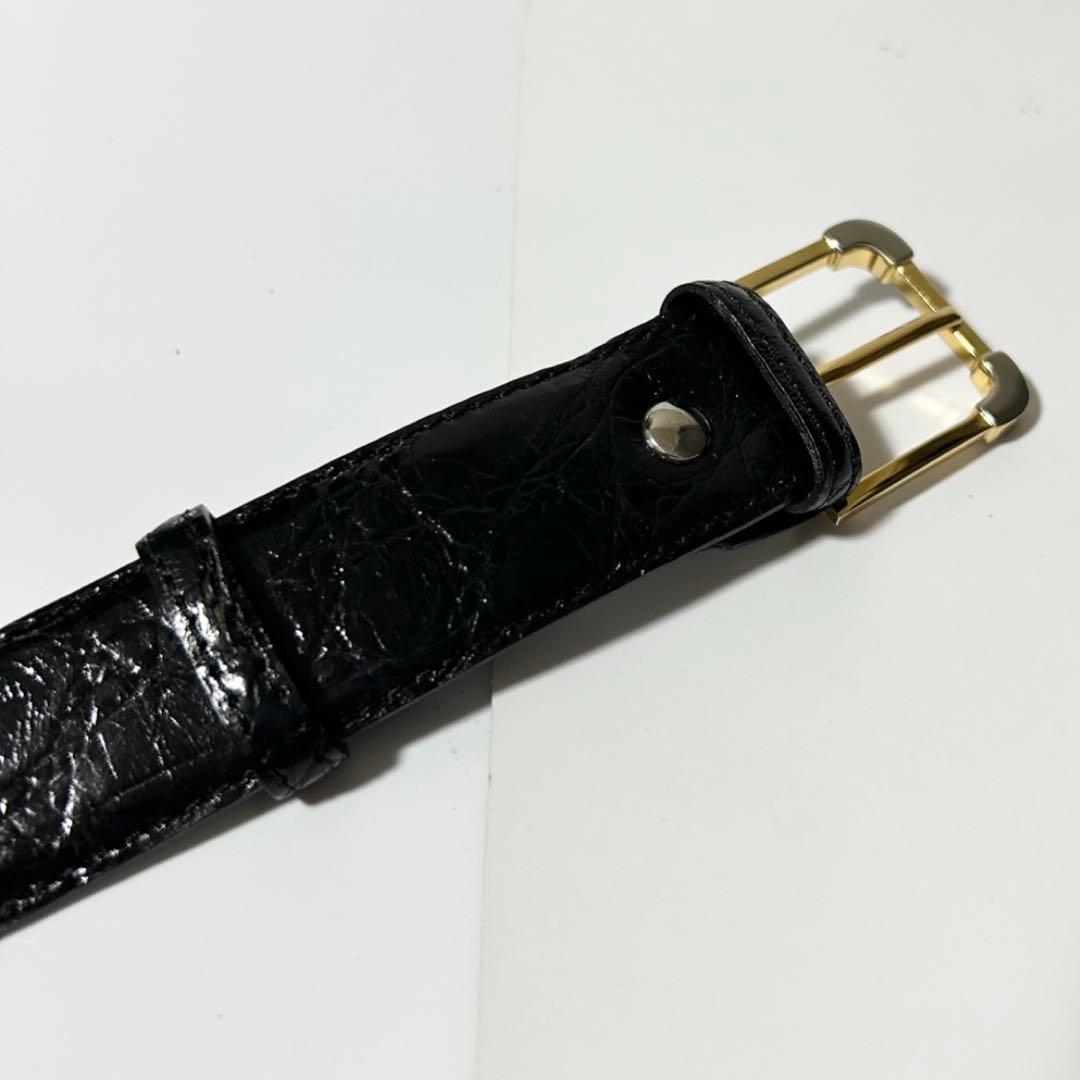 美品 LOEWE ロエベ ベルト クロコダイル型押し レザー