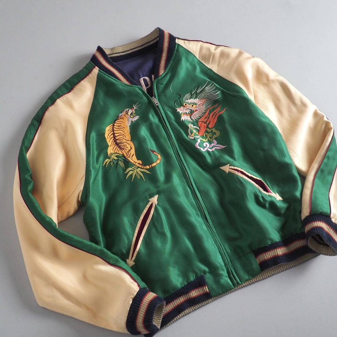 テーラー東洋　スカジャン　リバーシブルジャケット　鷹　日本地図