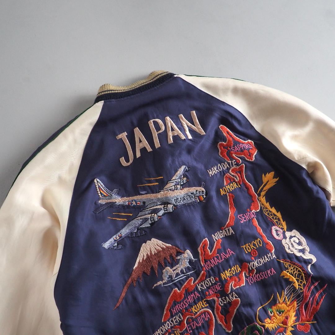 テーラー東洋　スカジャン　リバーシブルジャケット　鷹　日本地図