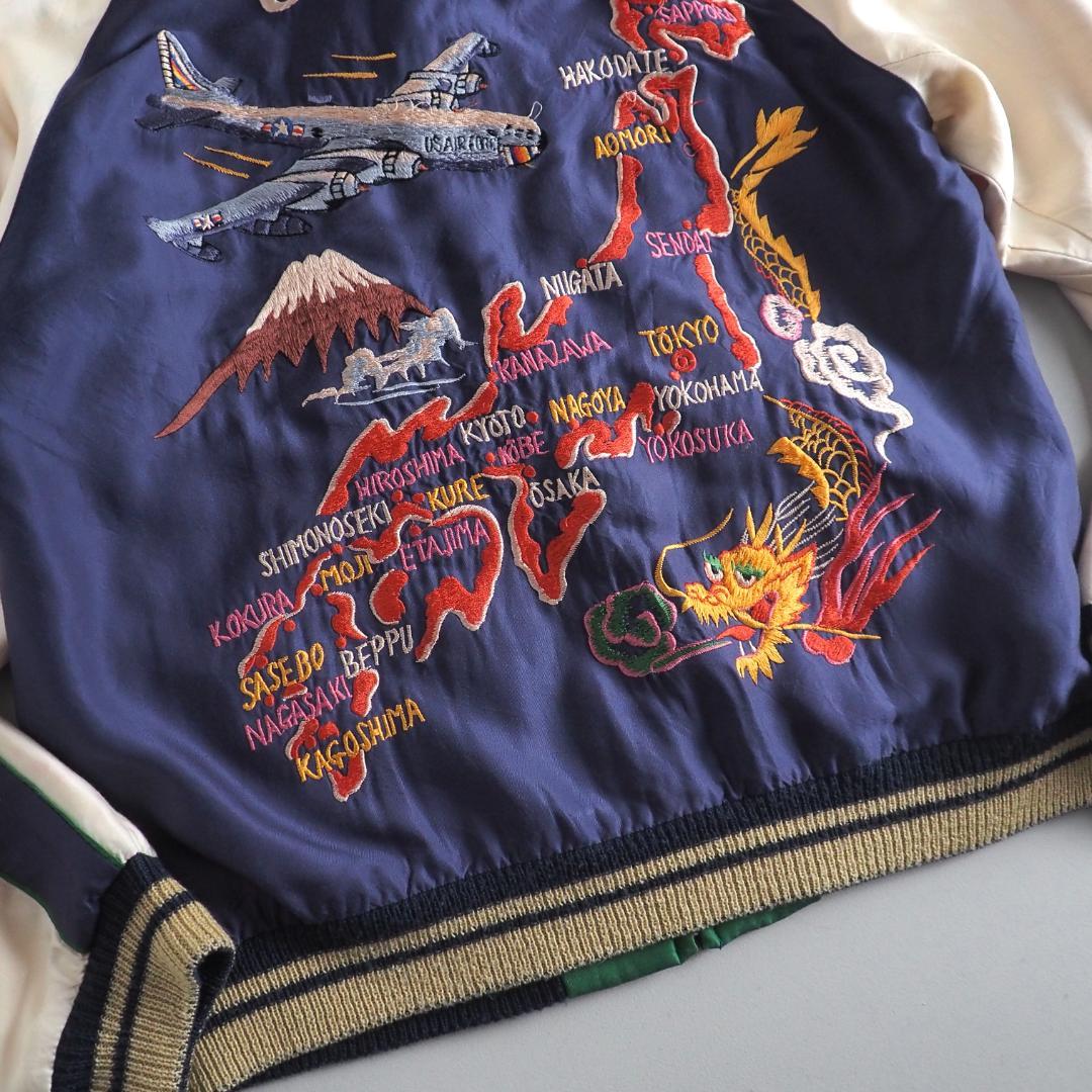 テーラー東洋　スカジャン　リバーシブルジャケット　鷹　日本地図