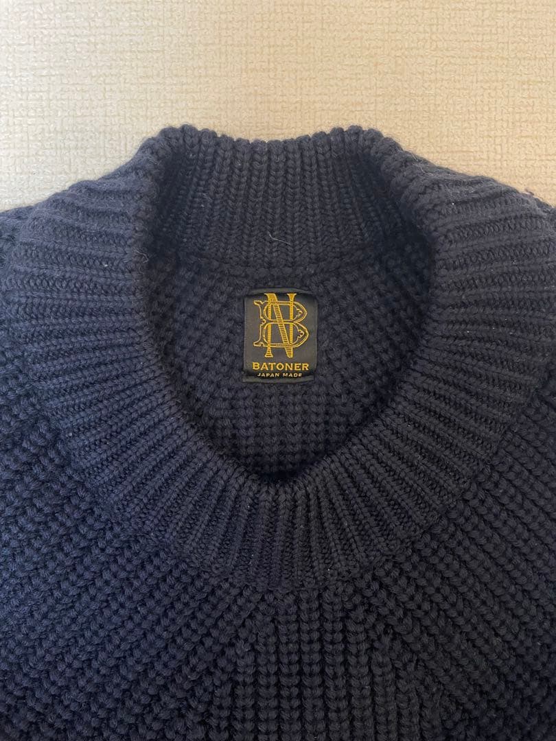 BATONER シグネチャー クルーネック ネイビー size2