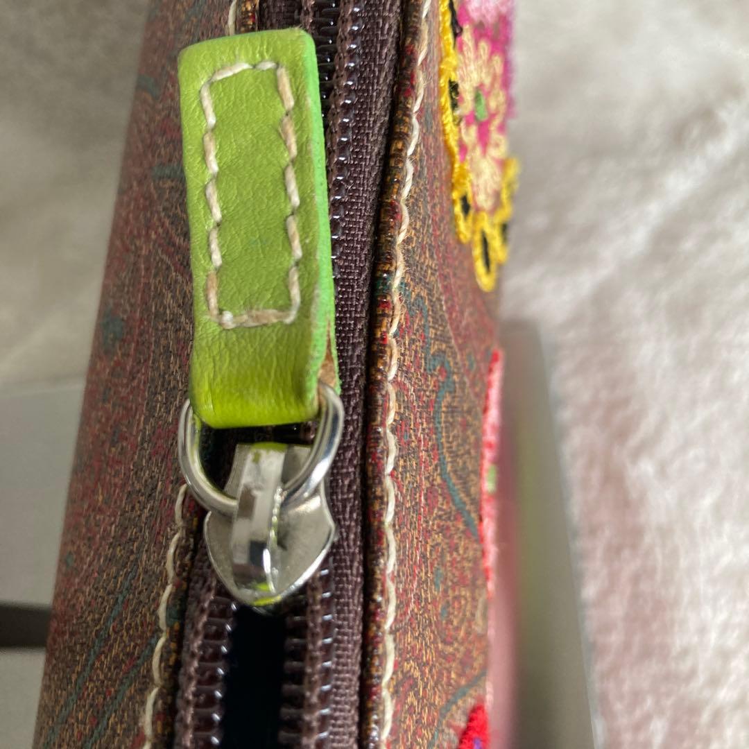 極美品　ETROエトロ　花柄刺繍ハンドバッグ　ペイズリー　ポシェット　イタリア製