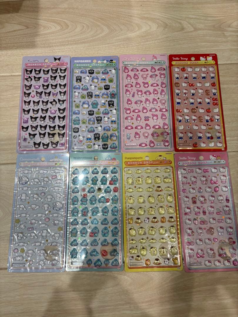 【正規品】サンリオ　ボンボンドロップ シール ミニ コンプリート 8枚セット