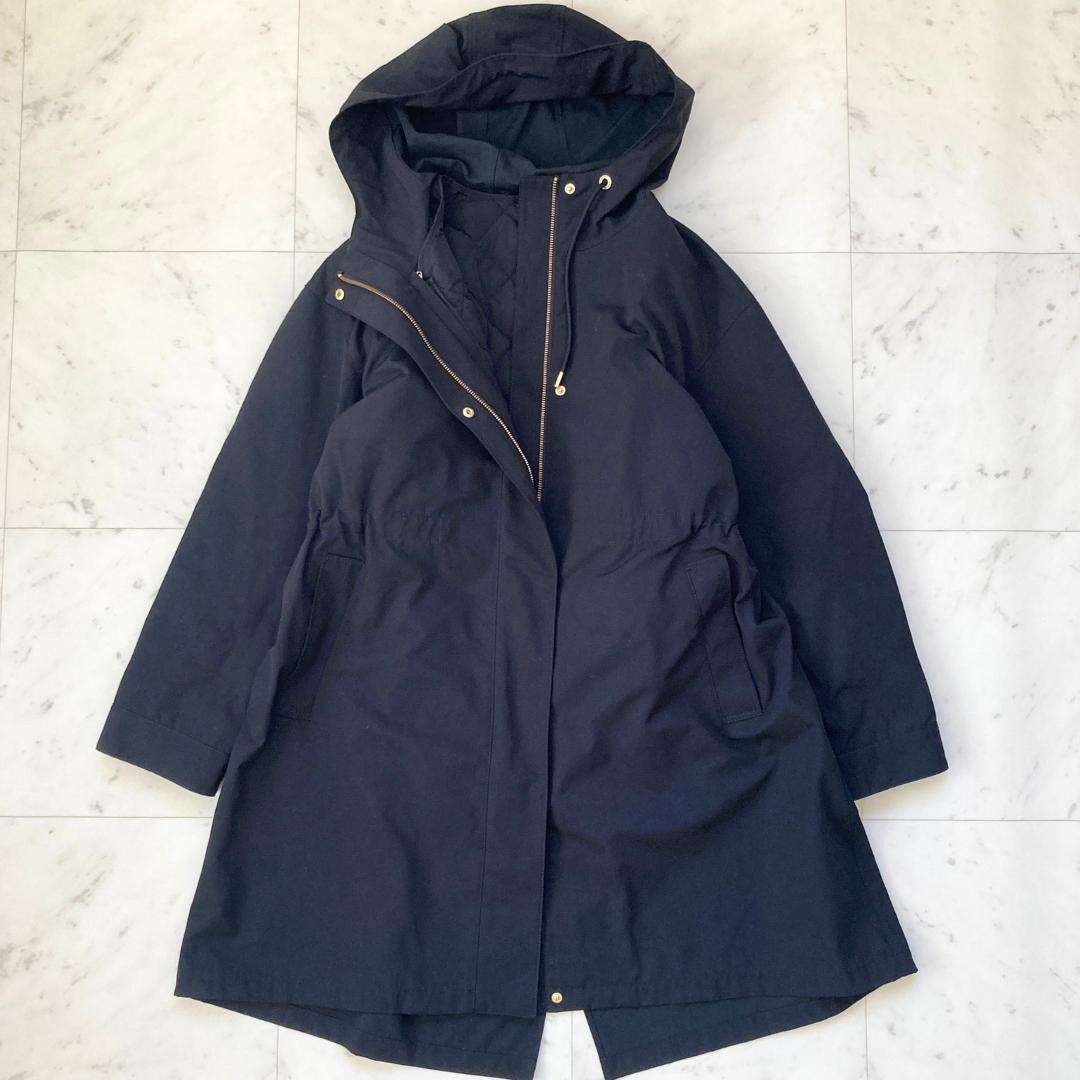 美品　23区　撥水　洗える　モッズコート　マルチウェイアウター　40　ブラック