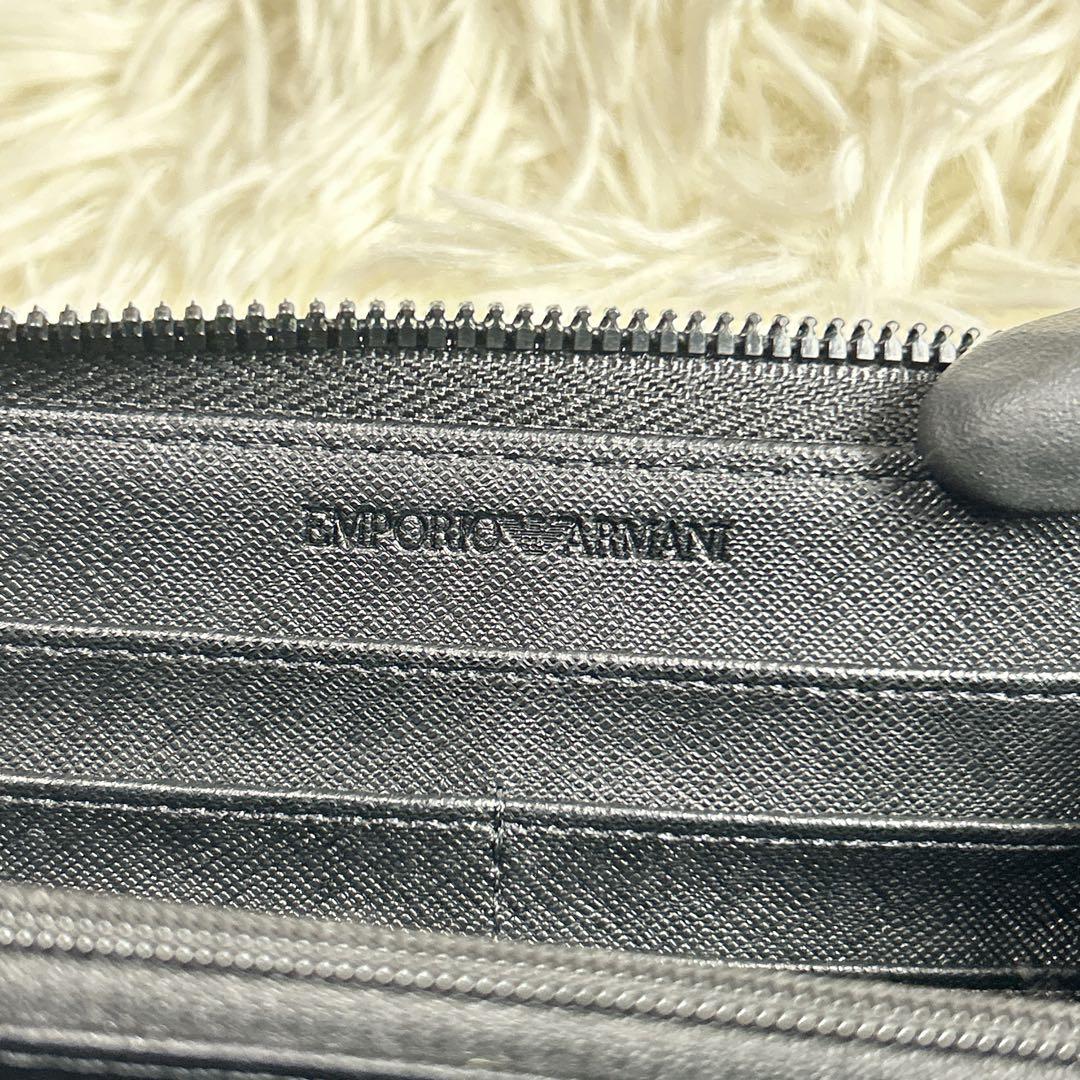 エンポリオアルマーニ ウォレットラップアラウンドジップ サフィアーノ長財布
