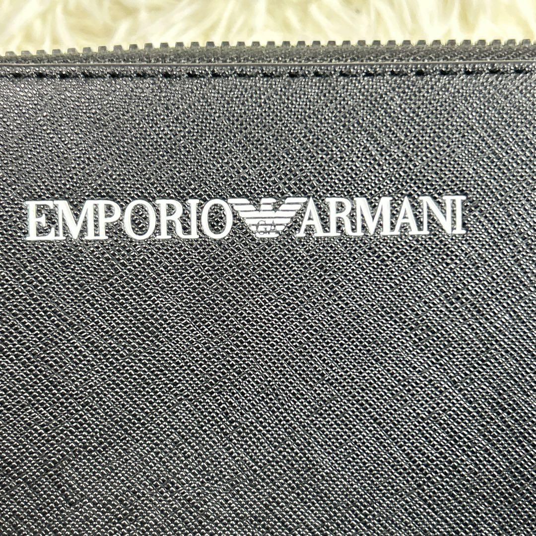 エンポリオアルマーニ ウォレットラップアラウンドジップ サフィアーノ長財布