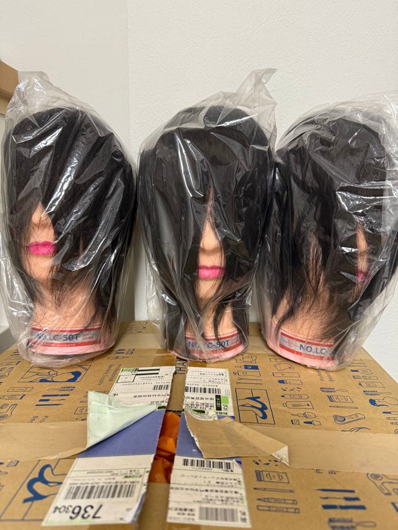 レジーナ練習用カットウィッグ 3体