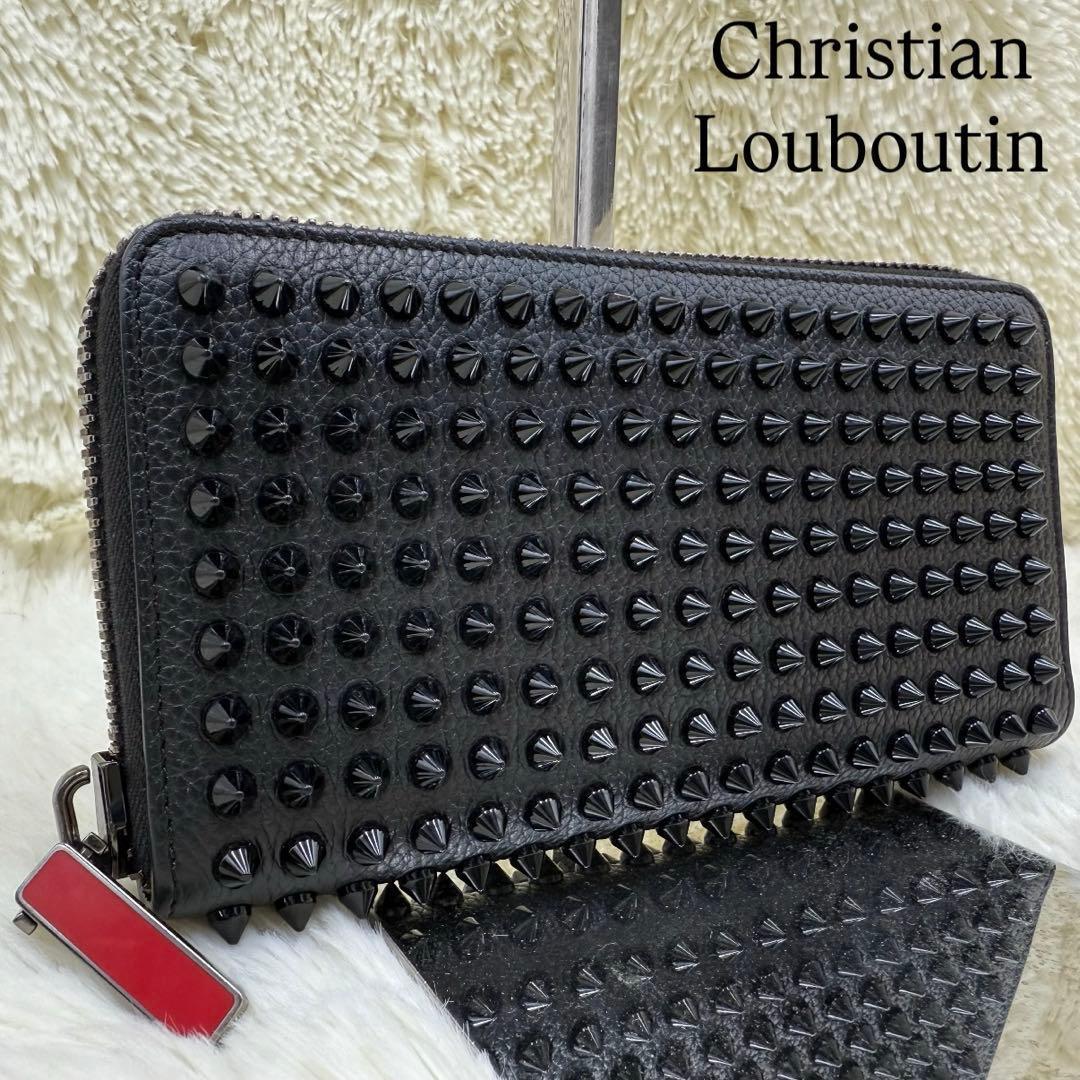 ✨極美品✨ ルブタン 長財布 パネトーネ ラウンドジップ　ブラック　レザー