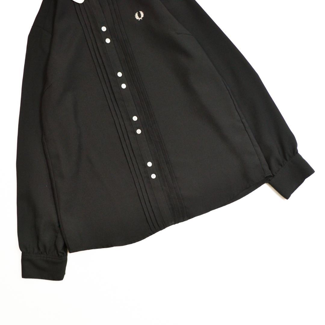 【極美品】FRED PERRYフレッドペリー ピンタッククレリックシャツM黒