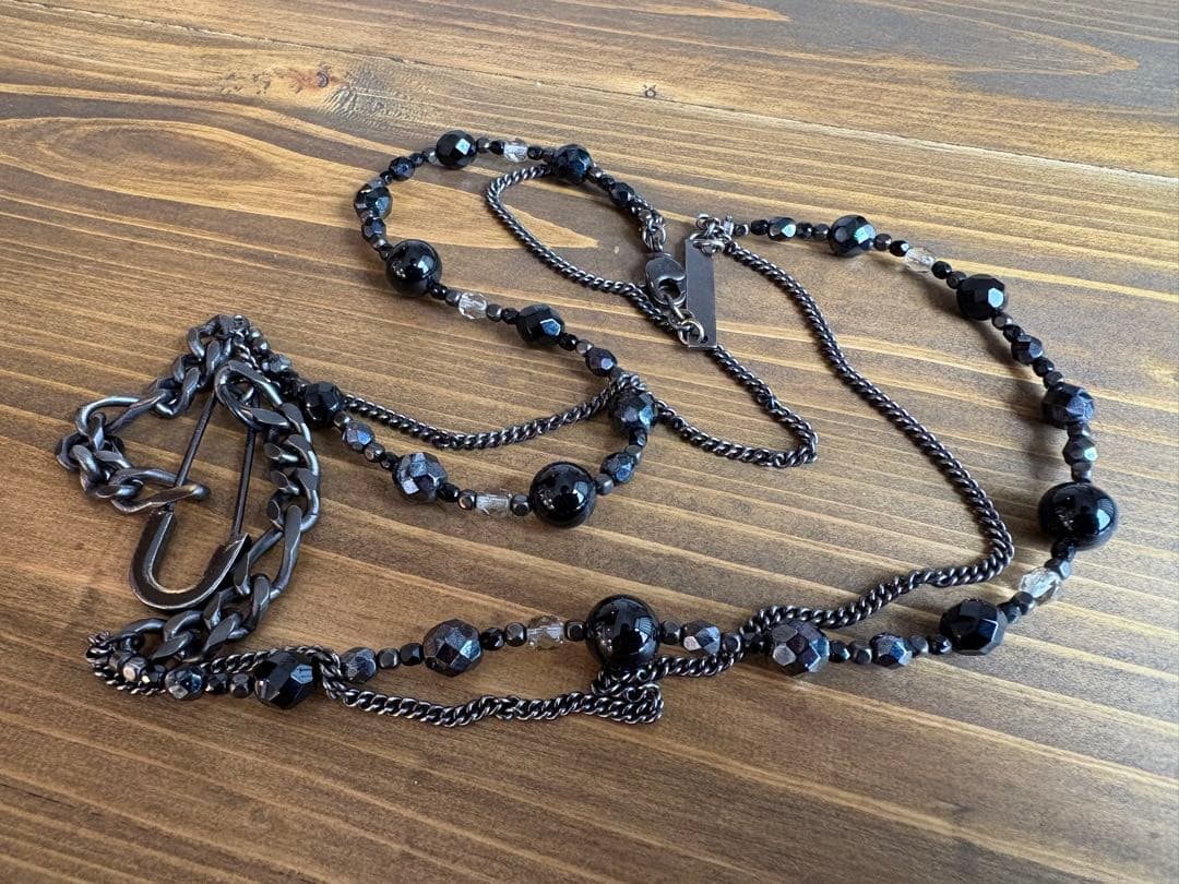 S’YTE オニキス ビーズ チェーン ネックレス ブラック ユニセックス