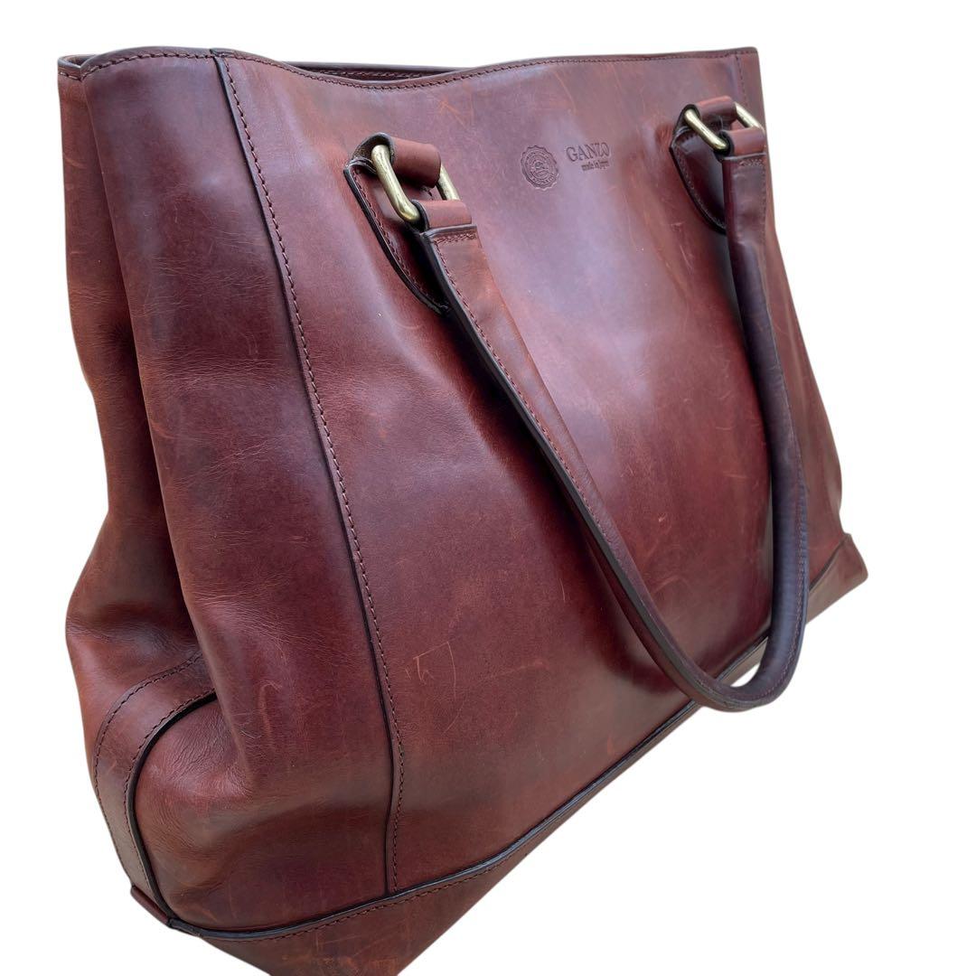 激シブ✨GANZO オープントートバッグ GUD ボルドー ガンゾ ビジネス