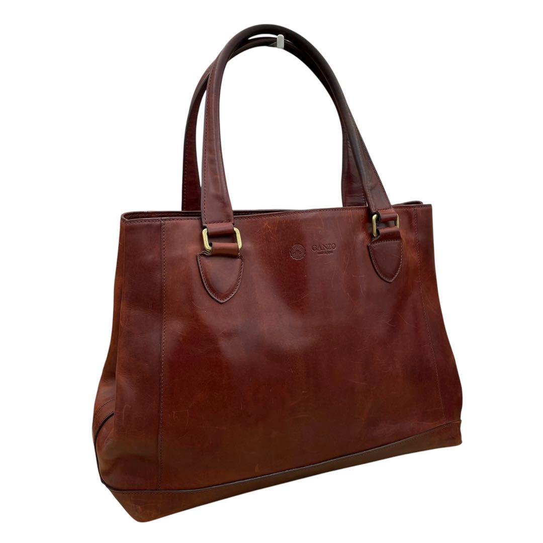 激シブ✨GANZO オープントートバッグ GUD ボルドー ガンゾ ビジネス