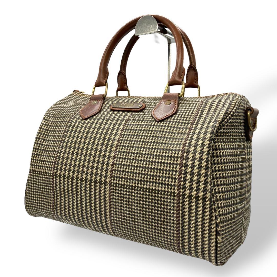 良品 2070 POLO RALPH LAUREN ミニボストンバッグ 千鳥柄