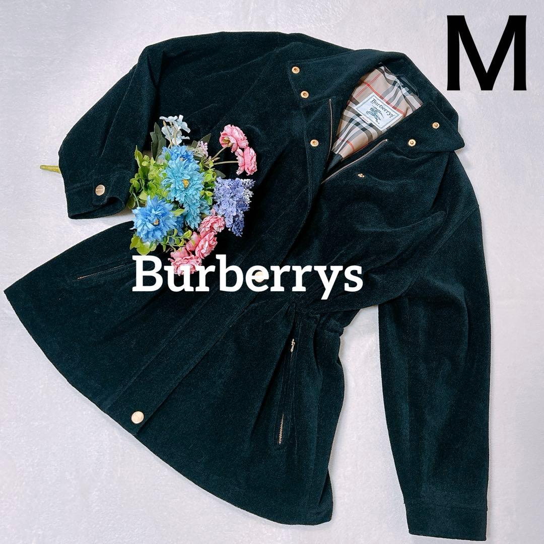 【Burberrys】モッズコート　ノバチェック　アウター　黒　レディースＭ相当