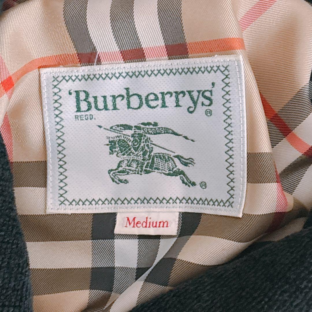 【Burberrys】モッズコート　ノバチェック　アウター　黒　レディースＭ相当