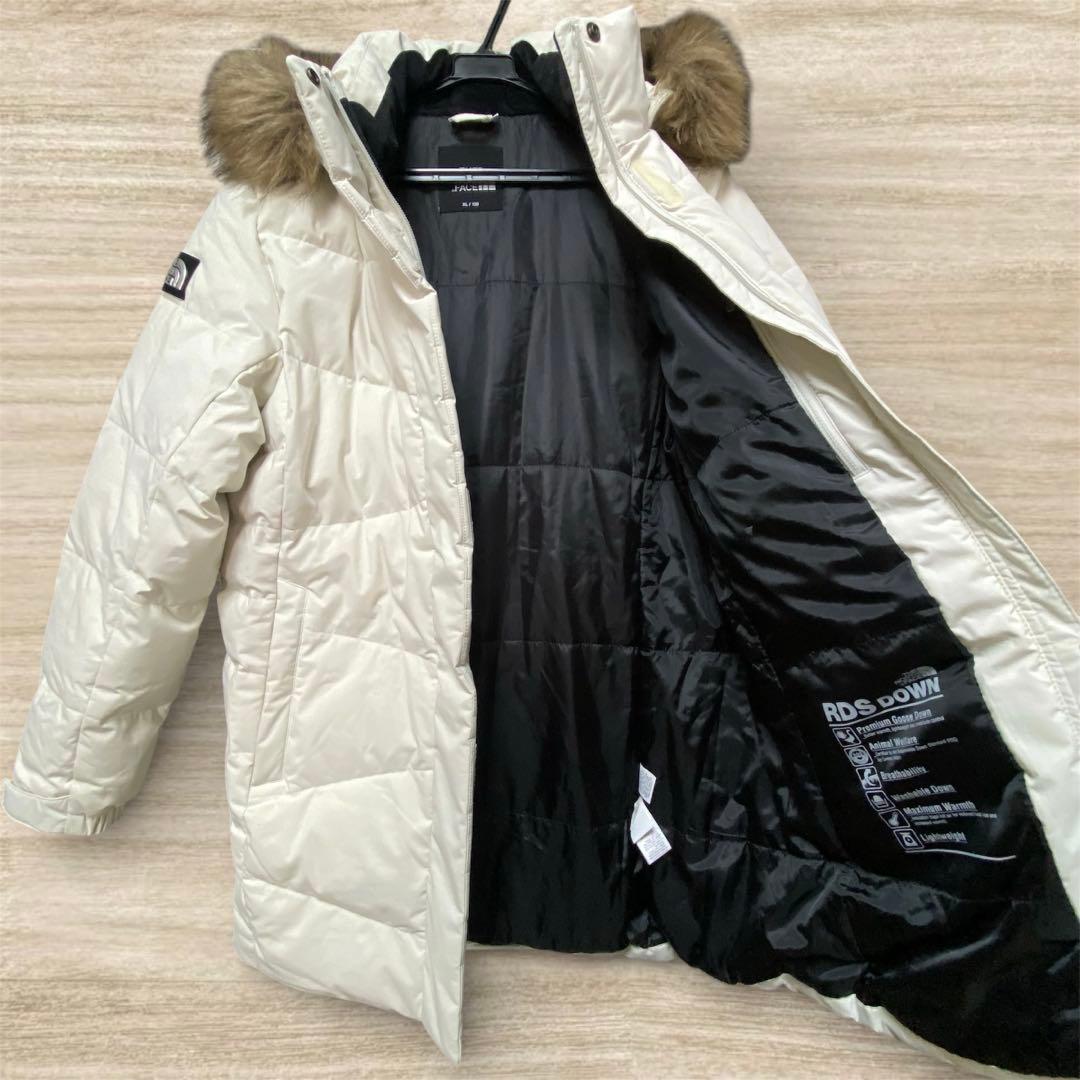 美品 ノースフェイス ロングダウン ダウン 白 M相当