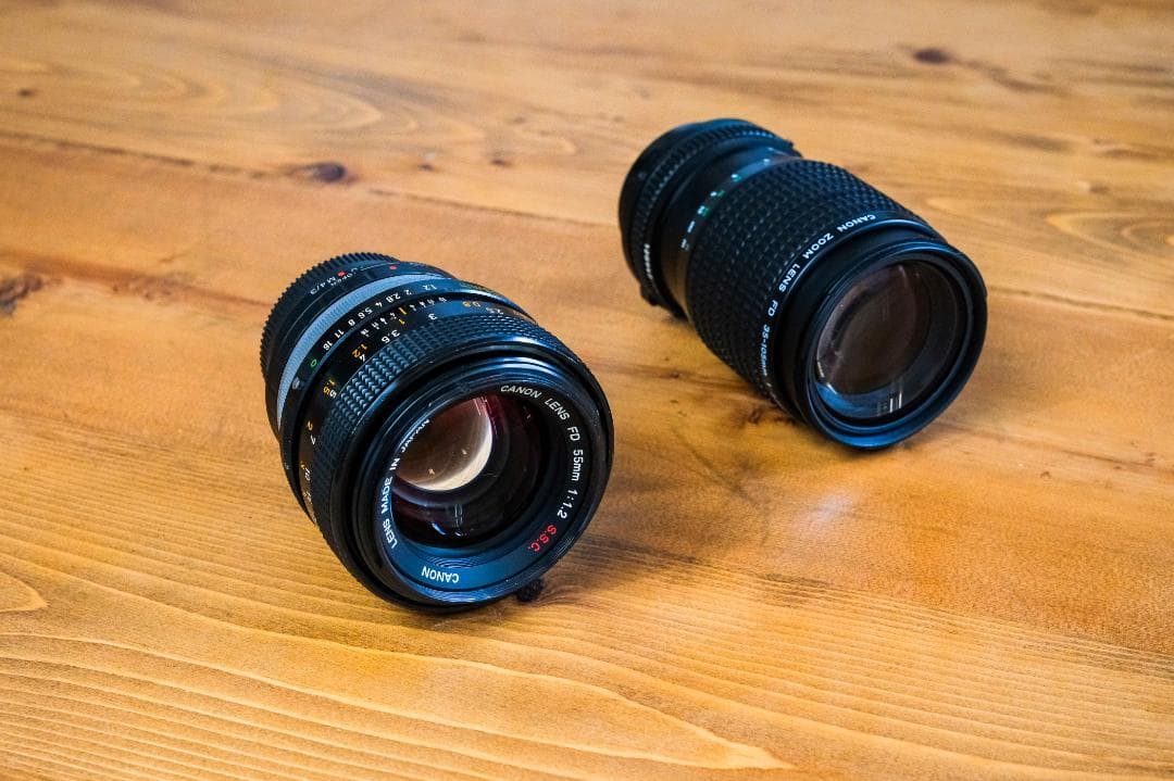 レンズ(単焦点) Canon FD 55mm f1.2 & 35-105mm f3.5-4.5