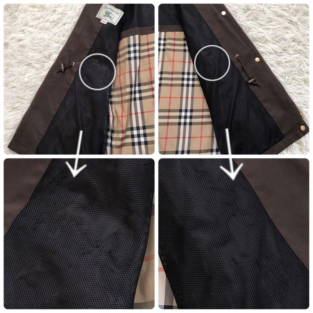高級✨人気　バーバリー　モッズコート　ノバチェック　2way 金ボタン　メッシュ