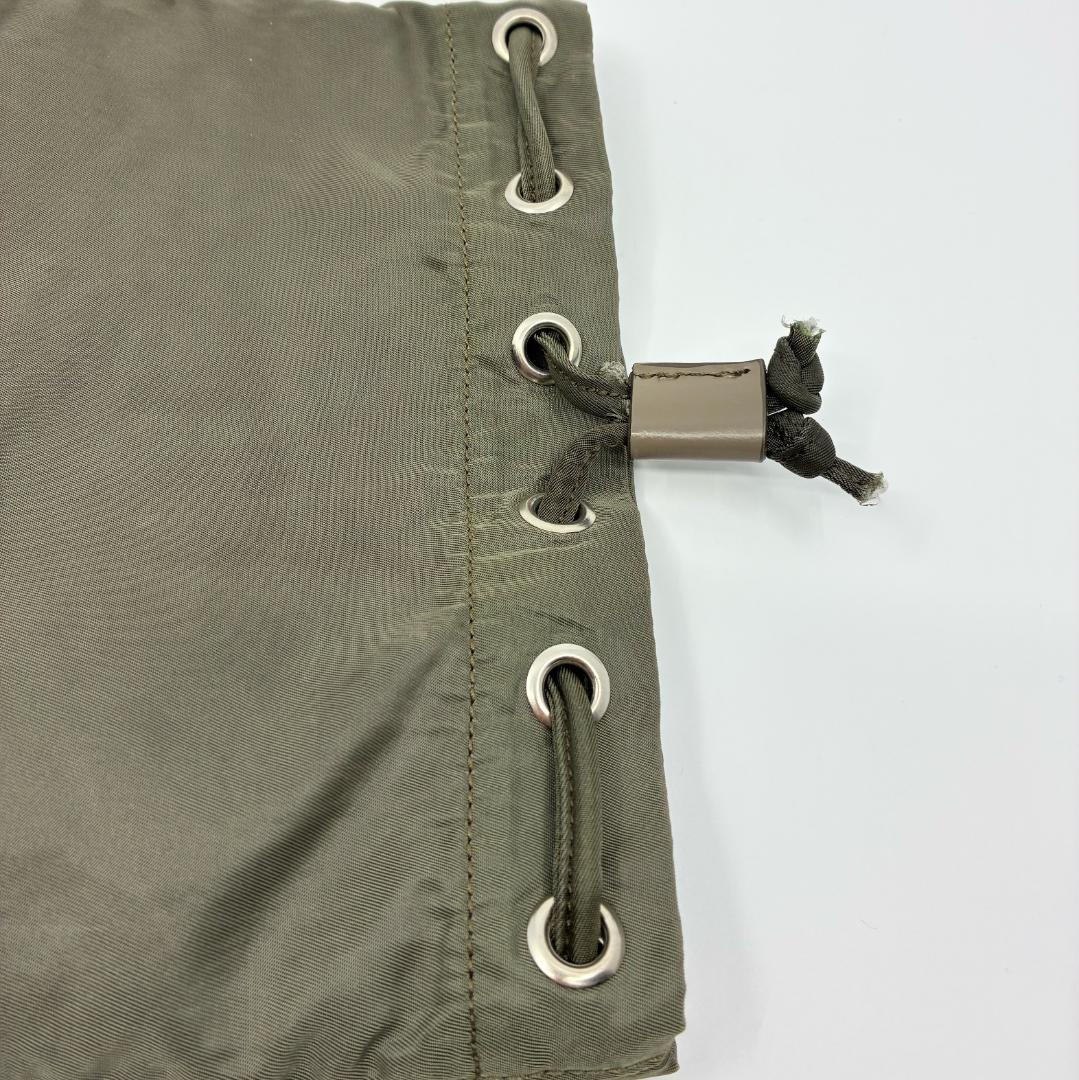 PRADA プラダ 巾着ポーチ カーキ A1362A2